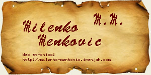 Milenko Menković vizit kartica